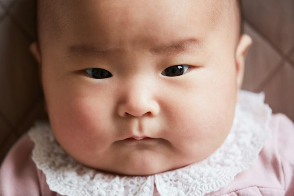 Asian cute newborn baby