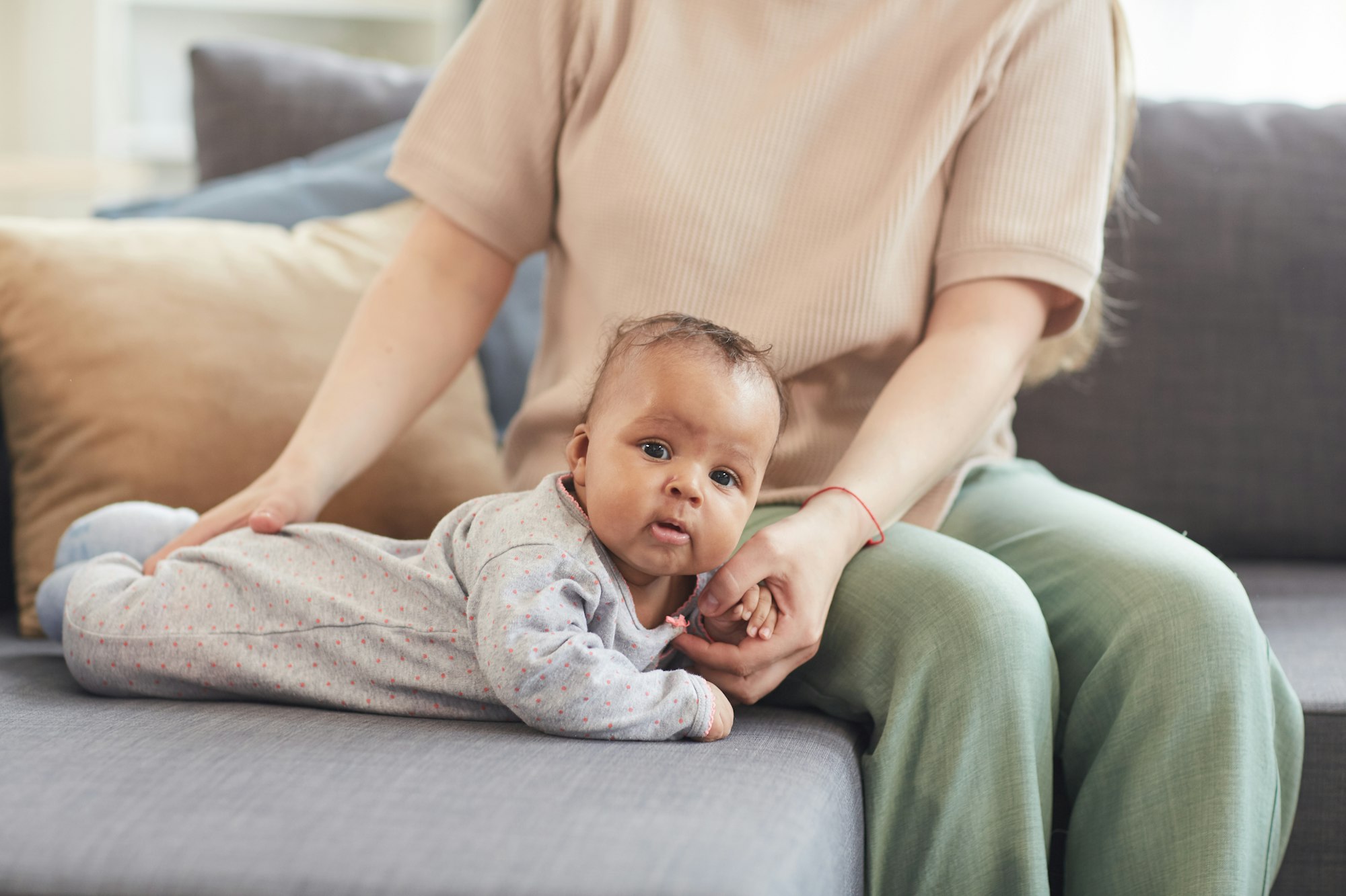 Baby Crawling on Sofa